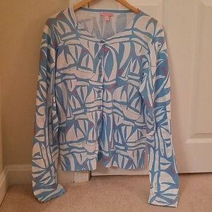 Lilly Pulitzer "Take Me Away" Sailboat Cardigan